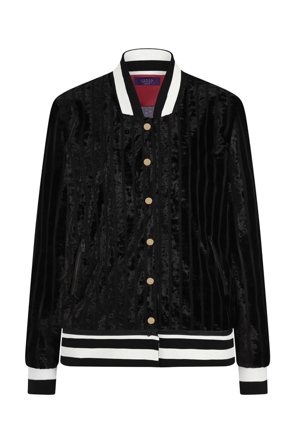 BRED Velvet Varsity Jacket